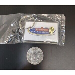 Acrylic Key Chain. Budwieser Logo Sealed vintage